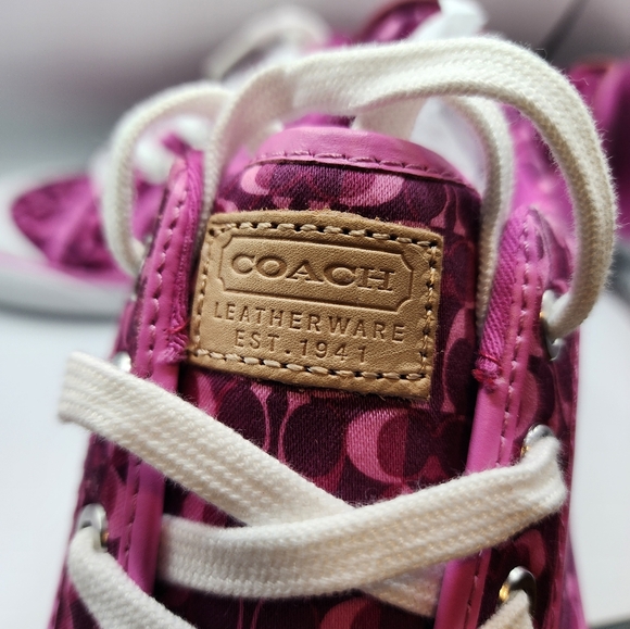 NWT Coach Monogram Barrett Signature C Sneakers A4508 Size 10 in Berry Multi - Picture 6 of 14